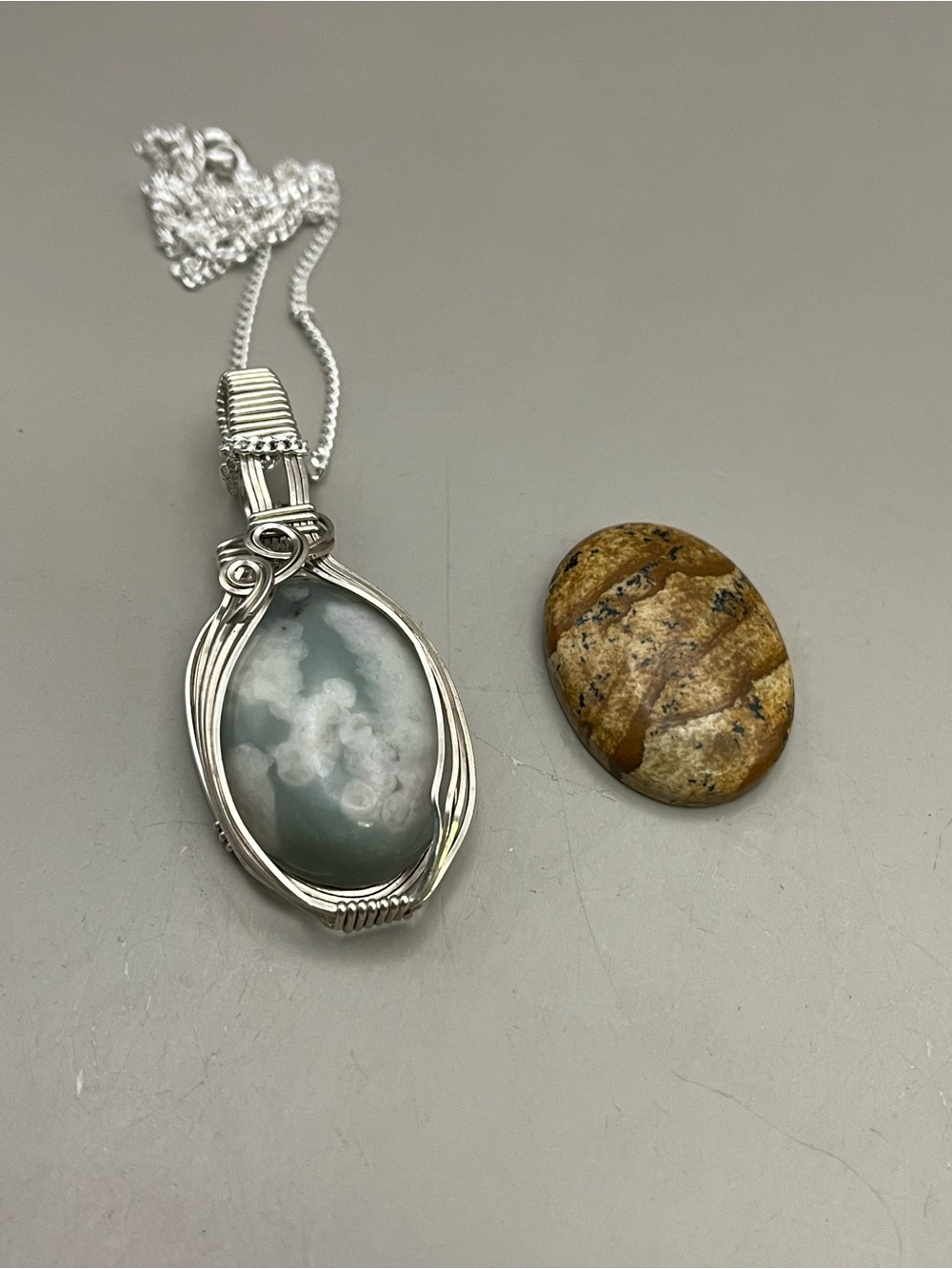 Handmade Sterling Silver Wire Wrapped Interchangeable Pendant Necklace